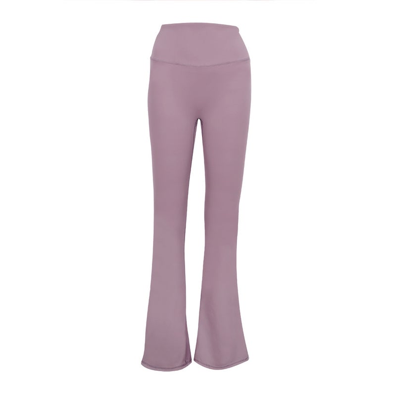 Lulu Same-Style Naked Flared Pants No Embarrassment Line Yoga Pants No Mark High Waist Sports Fitness Slimming Belly Tinting Hip Lifting - Image 1